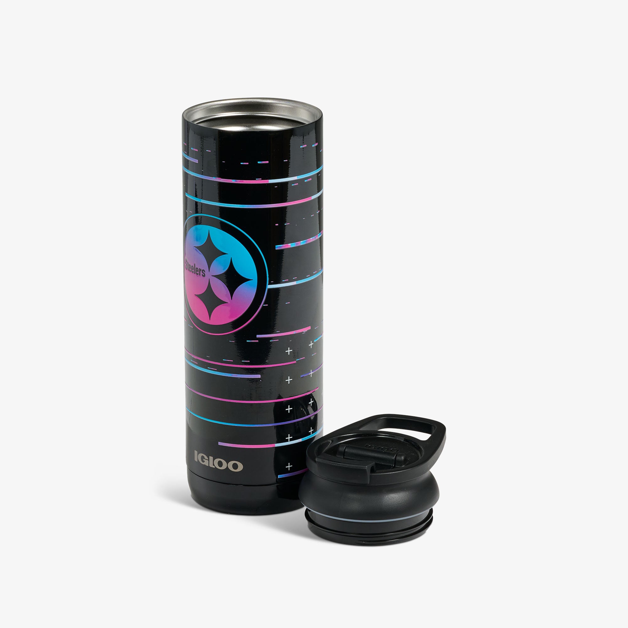 NFL Neon Pittsburgh Steelers 20 Oz Flip ‘n’ Sip Tumbler - Image 3